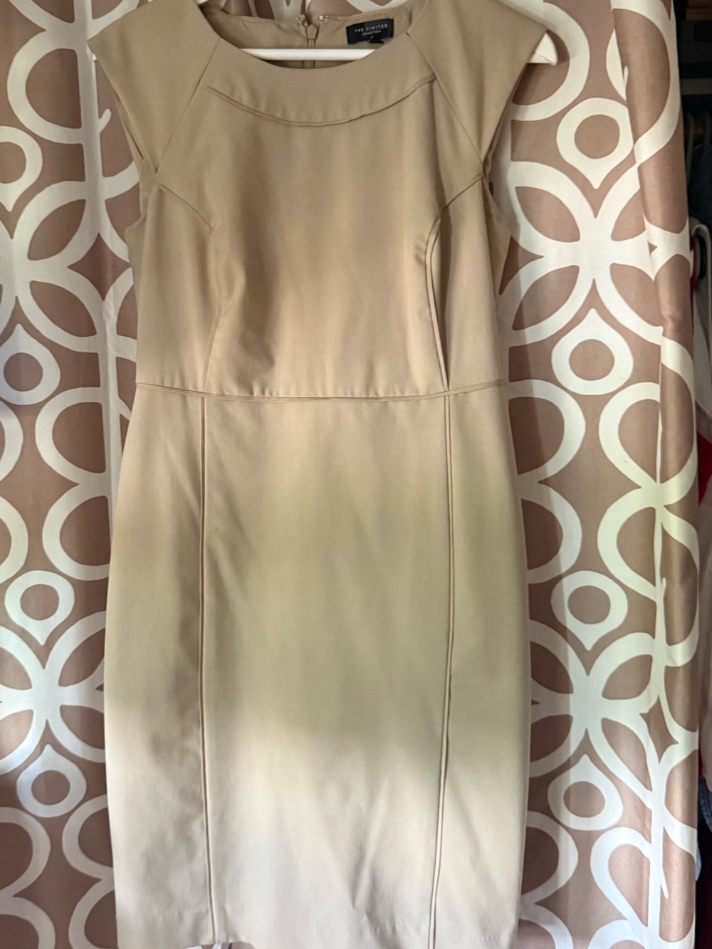The Limited Beige Cap-Sleeve Sheath Dress